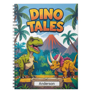 Caderno Espiral Contos de Dinossauros – Diário Personalizado Pré-H