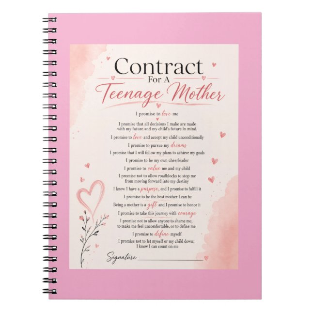 Caderno Espiral Contrato para Mães Adolescentes (Frente)