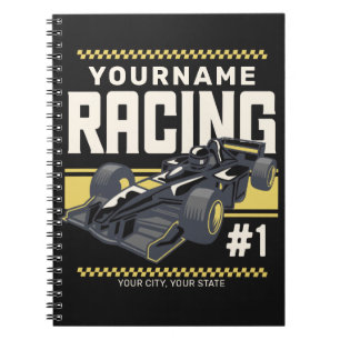 Caderno Espiral Controlador de Carro de Corrida Rápida de Equipe 