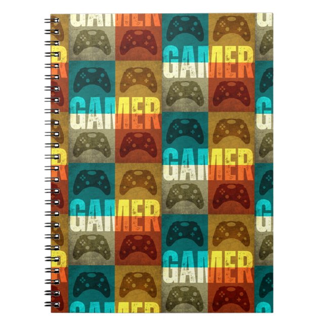 CADERNO ESPIRAL CONTROLADORA DE JOGOS DE VÍDEO DE VINTAGEM DE JOGO (Frente)