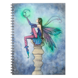 Caderno Espiral Conversa com a Fada da Lua Arte Fantasia