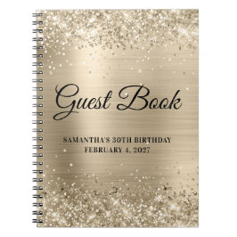 Caderno Espiral Convidadem de Aniversário de 30 anos com Brilho de