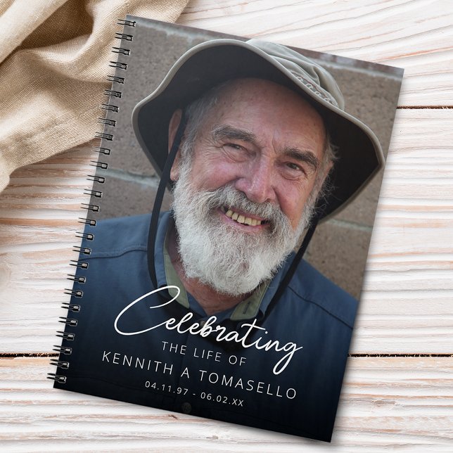 Caderno Espiral Convidado de Fotos do Funeral Memorial (Memorial Funeral Photo Guest Notebook)