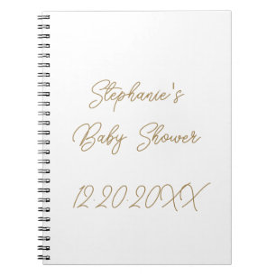 Caderno Espiral Convidado Elegante de Script Dourado Elegante para