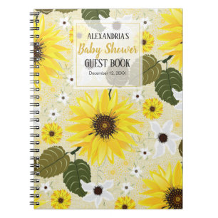 Caderno Espiral Convidado floral do chá de fraldas do jardim do