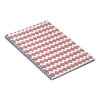 Caderno Espiral Convite de Damasco Vermelho | Elegante Preto e Ver