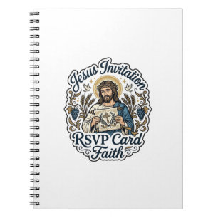 Caderno Espiral Convite de Jesus Cartão de Resposta Fé Convite de
