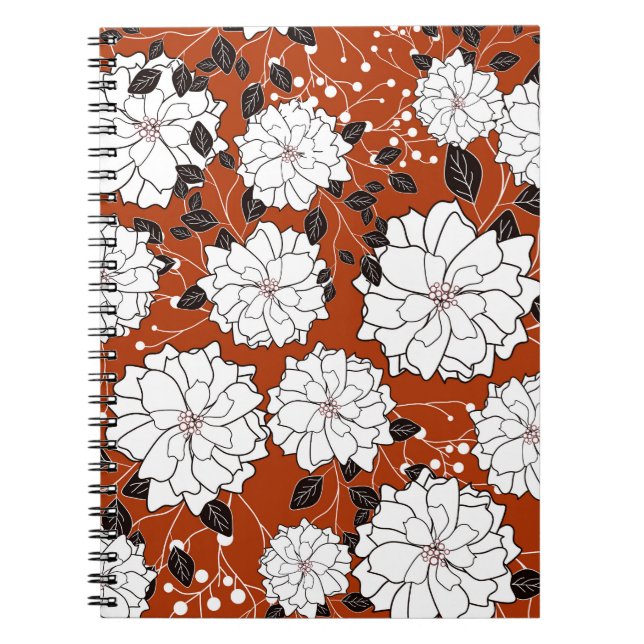 Caderno Espiral Convite Floral: Casamento Abstrato (Frente)