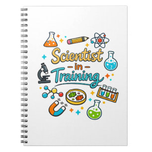 Caderno Espiral Convite para Jovem Cientista em Treinamento