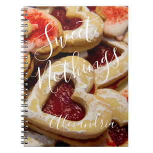 Caderno Espiral Cookie doseado com açúcar doce Noites foto vermelh