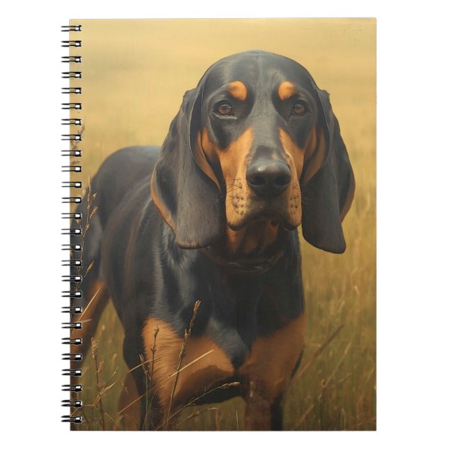 Caderno Espiral Coonhound Preto e Fogueiro (Frente)