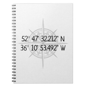 Caderno Espiral Coordenadas de Início do GPS
