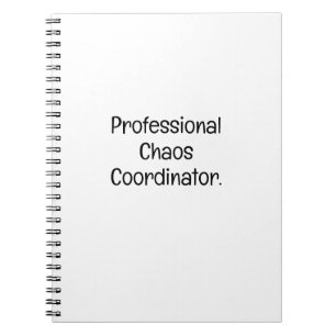 Caderno Espiral Coordenador de Caos Colega de Trabalho Engraçado