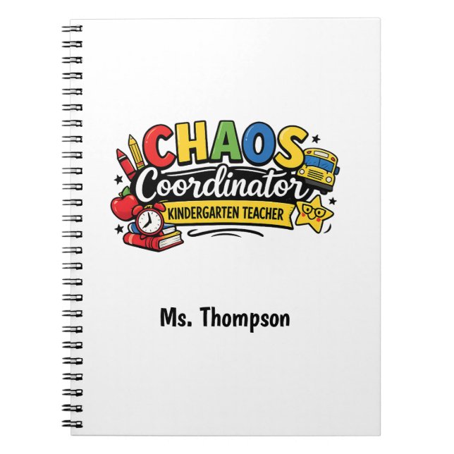 Caderno Espiral Coordenador Professor Caos Personalizado (Frente)