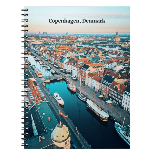 Caderno Espiral Copenhagen, Dinamarca - fotografia cênica (Frente)