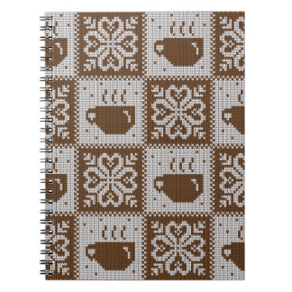 Caderno Espiral Copos de inverno: padrões de bebidas quentes.