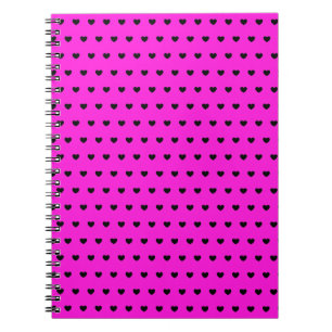 Caderno Espiral Copos Pretos No Notebook Rosa Piscado