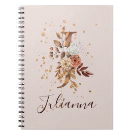 Caderno Espiral Copper Autumn Floral J Fall Flowers
