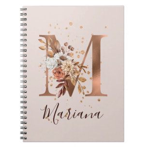 Caderno Espiral Copper Autumn Floral M Flowers