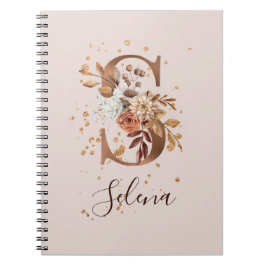 Caderno Espiral Copper Autumn Floral S Flowers