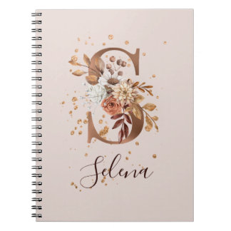Caderno Espiral Copper Autumn Floral S Flowers