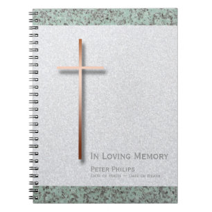 Caderno Espiral Copper Cross Stone 1, Memorial Funeral