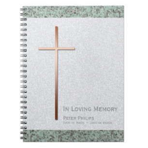 Caderno Espiral Copper Cross Stone 2, Memorial Funeral