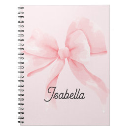 Caderno Espiral Coquete Personalizado Laço Rosa Menina