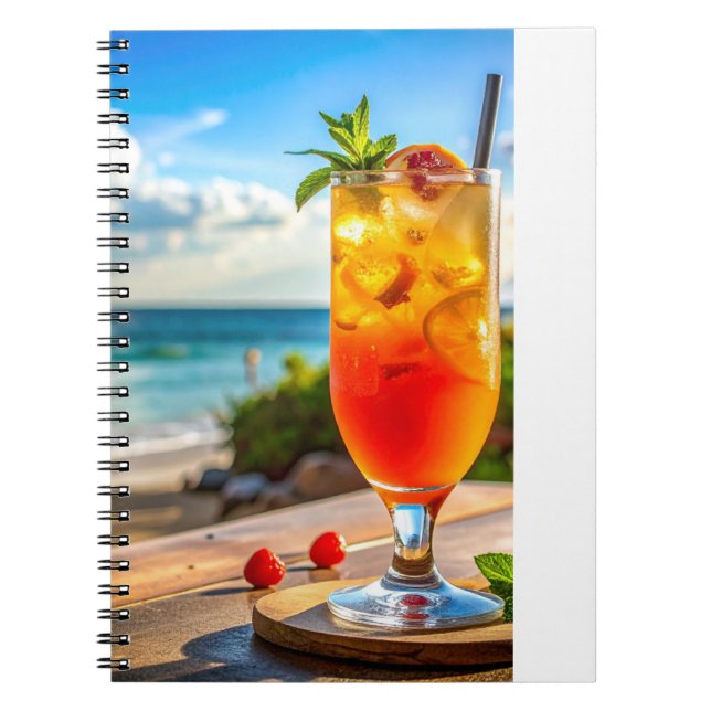 Caderno Espiral Coquetel na praia (Frente)