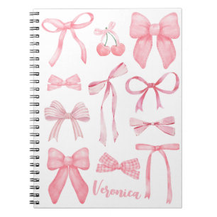Caderno Espiral Coquette Aestic Pink Trendine Feminine Cute