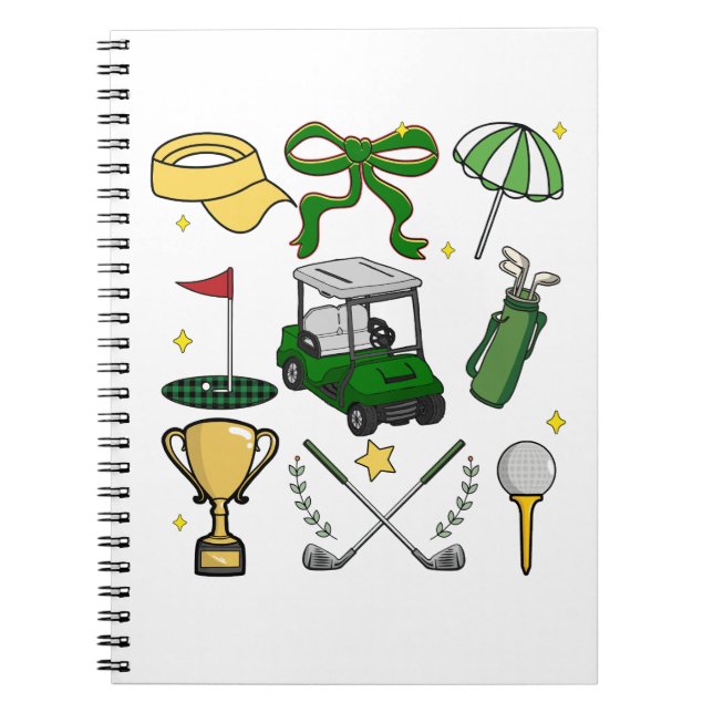 Caderno Espiral Coquette de golfe de pré-disquete (Frente)