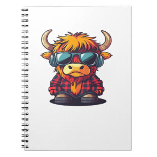 Caderno Espiral Coquette Highland Cow Bubblegum Tshirt Design, Hol