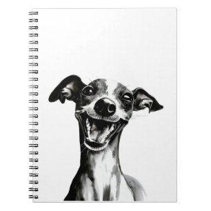 Caderno Espiral Cor branca e preto Greyhound italiano