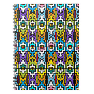 Caderno Espiral Cor clara Padrão africano