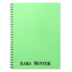 Caderno Espiral Cor da tonalidade   Script Personalizado Preto Mod