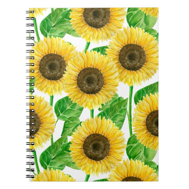 Caderno Espiral Cor d'água do Sunflower (Frente)