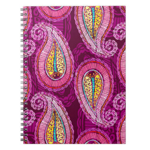 Caderno Espiral Cor d'água perfeita, origem étnica. Desenho manu