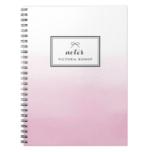Caderno Espiral Cor d'água Rosa Personalizada