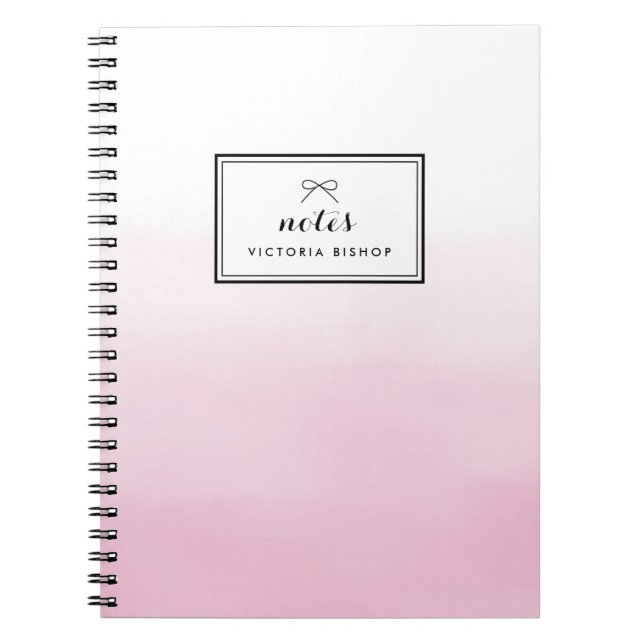 Caderno Espiral Cor d'água Rosa Personalizada (Frente)