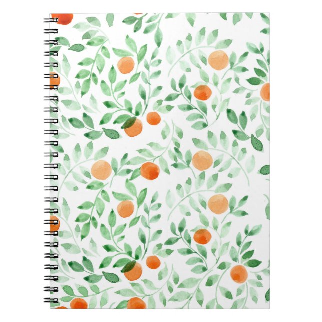 Caderno Espiral Cor de Água da Proveniência Laranja Verde Tangerin (Frente)