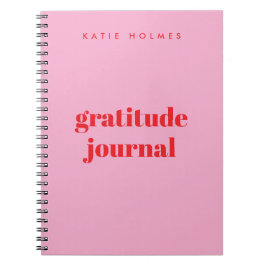 Caderno Espiral Cor de fundo sólida personalizada e nome