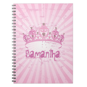 Caderno espiral cor-de-rosa da princesa Coroa