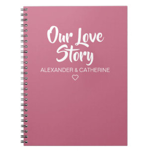Caderno Espiral Cor-de-rosa - Nosso Diário de História de Amor