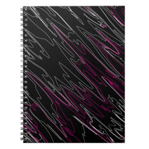 Caderno Espiral Cor-de-rosa preto embutido