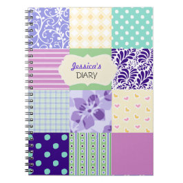 Caderno Espiral Cor-de-rosa, roxo e diário feminino personalizado