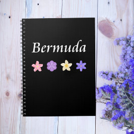 Caderno Espiral Cor dos Ícones da Flor Bonito das Bermudas