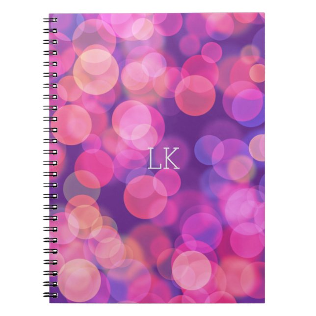 Caderno Espiral Cor Flutuante Rosa bonito (Frente)