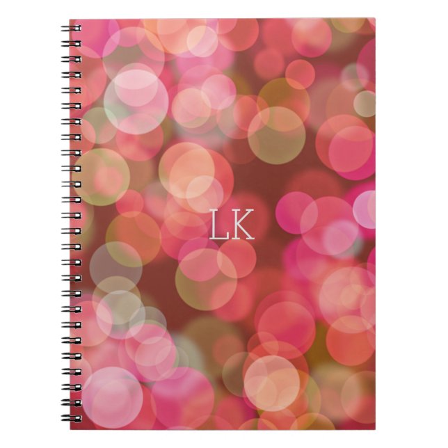 Caderno Espiral Cor Flutuante Vermelha e Laranja bonito (Frente)