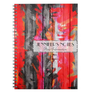 Caderno Espiral Cor Pintada Parede de Madeira 3