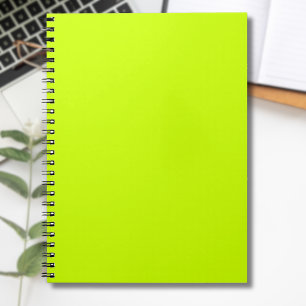 Caderno Espiral Cor Sólida Amarela Limão Neon Clássico
